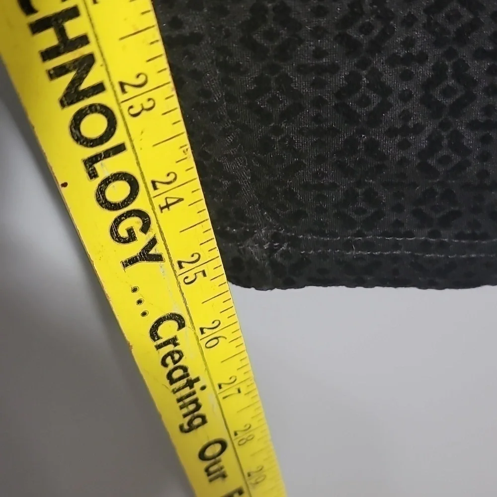 Nanette Lepore Stretch Velour Flocked Geometric Black Pull On Pants Leggings